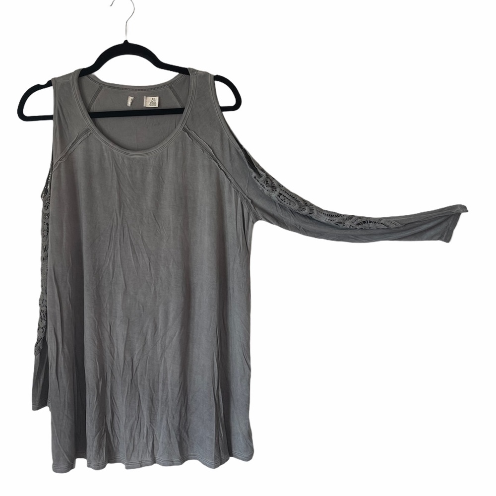 Grey Cold-Shoulder Top